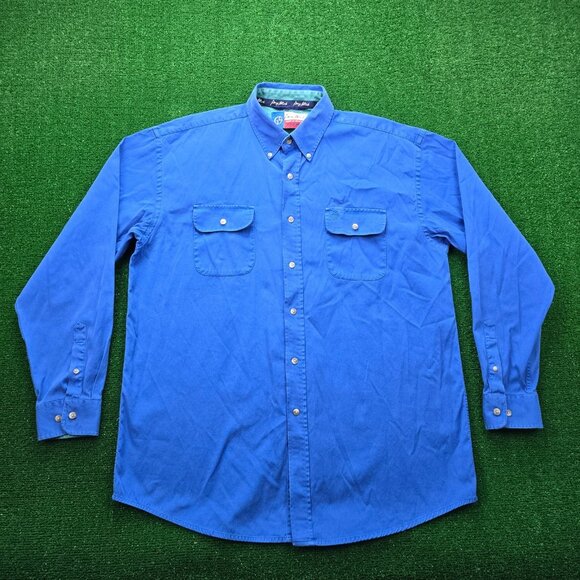 Wrangler George Strait Shirt Mens XL/2XL Blue Button Down Western Cowboy Rodeo - Picture 1 of 7